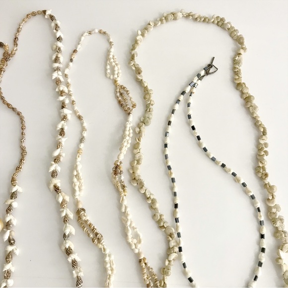 True Vintage Lei Small Conch Cowrie Snail Shell Lay Necklaces Lot Bundle Set 5 - Picture 2 of 14